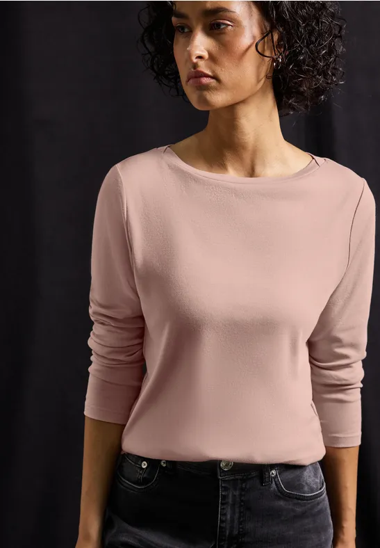 Basic shirt met lange mouwen faded rose