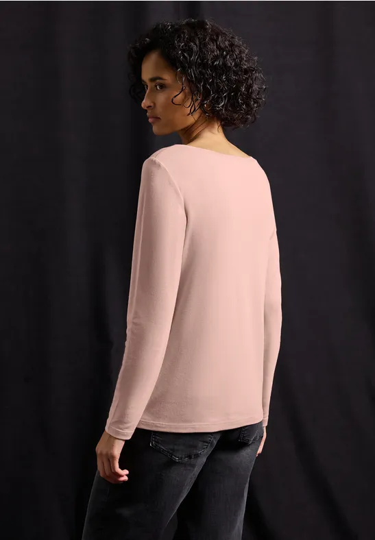 Basic shirt met lange mouwen faded rose