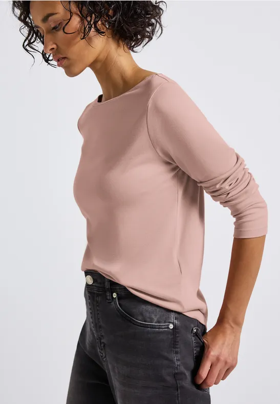 Basic shirt met lange mouwen faded rose
