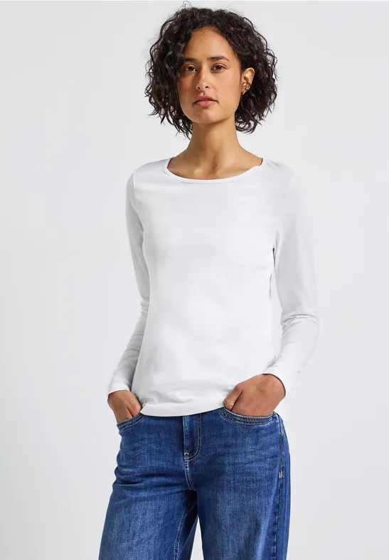Basic shirt met lange mouwen White