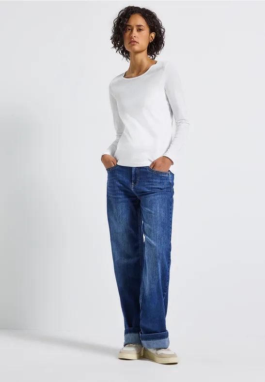 Basic shirt met lange mouwen White