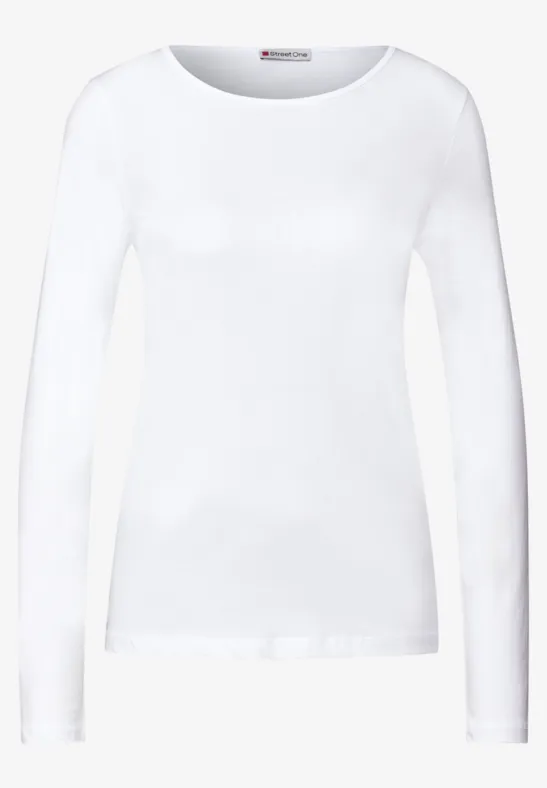 Basic shirt met lange mouwen White