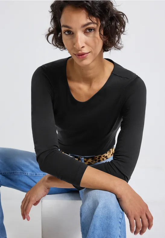 Basic Langarmshirt Black
