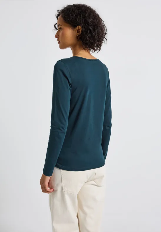 T-shirt basique à manches longues tide blue