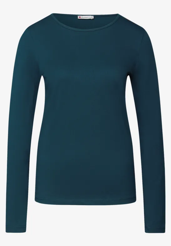 T-shirt basique à manches longues tide blue