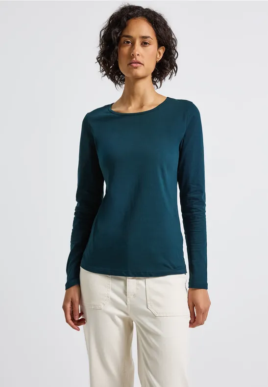 T-shirt basique à manches longues tide blue