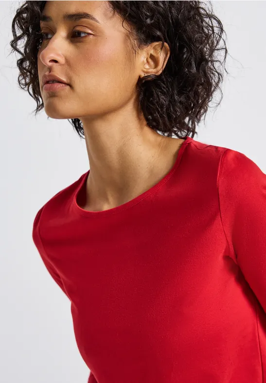 Basic Langarmshirt racing red