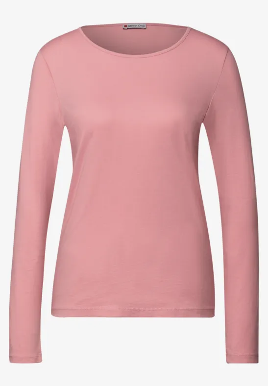 T-shirt basique à manches longues powder pink