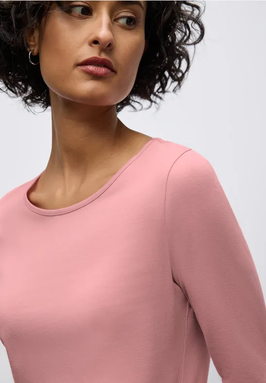 T-shirt basique à manches longues powder pink