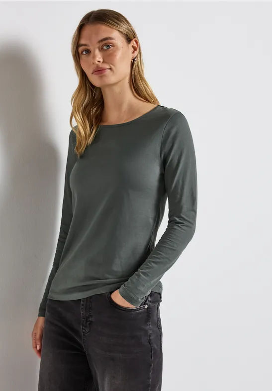 T-shirt basique à manches longues balsam green