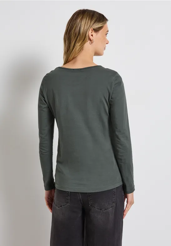 T-shirt basique à manches longues balsam green