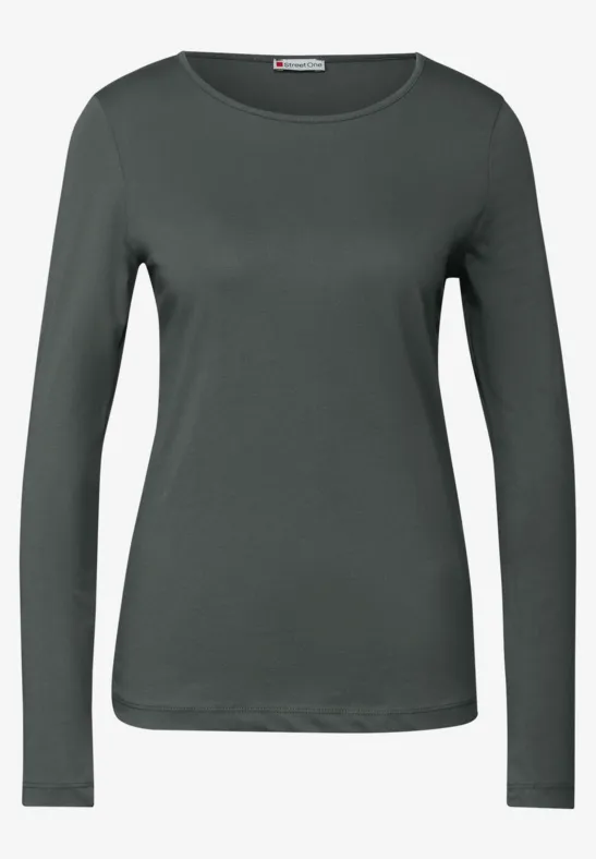 T-shirt basique à manches longues balsam green