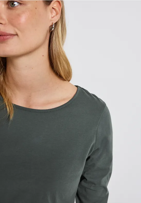 T-shirt basique à manches longues balsam green