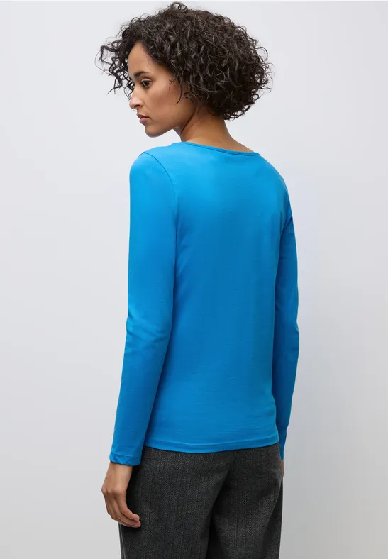 Basic shirt met lange mouwen polaris blue