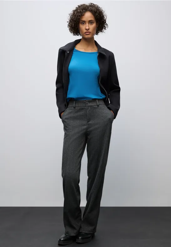Basic shirt met lange mouwen polaris blue