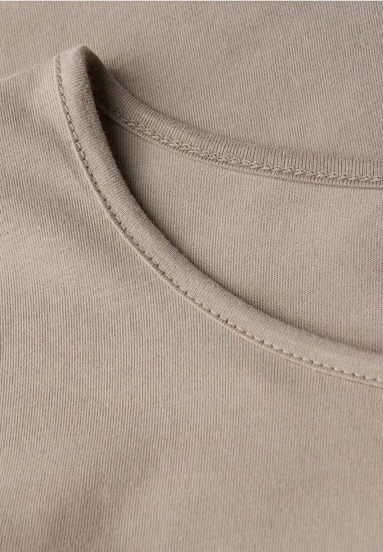 Basic shirt met lange mouwen morning beige