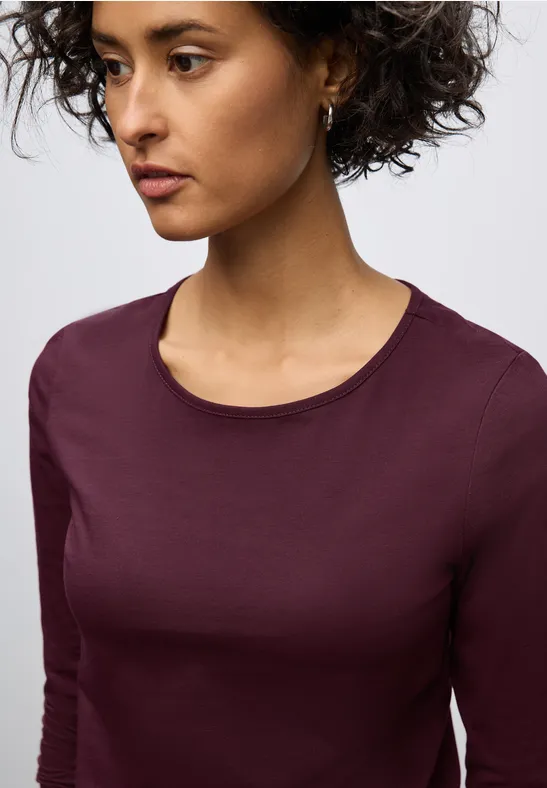 Basic shirt met lange mouwen noble red