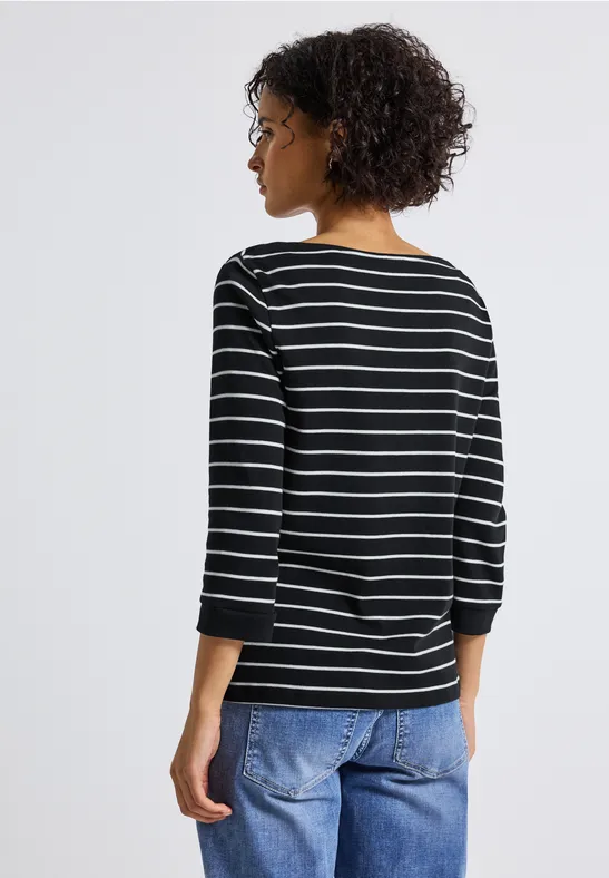T-shirt de base rayé Black