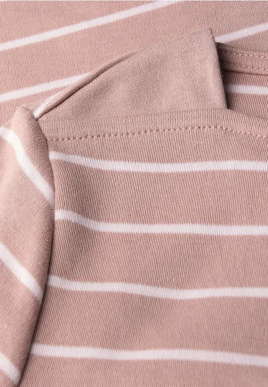 T-shirt de base rayé faded rose