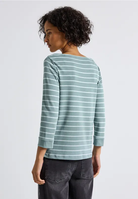 Gestreiftes Basic Shirt arona blue