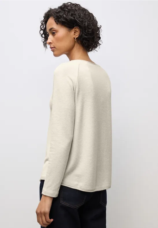 T-shirt doux mélangé tusk cream mel.