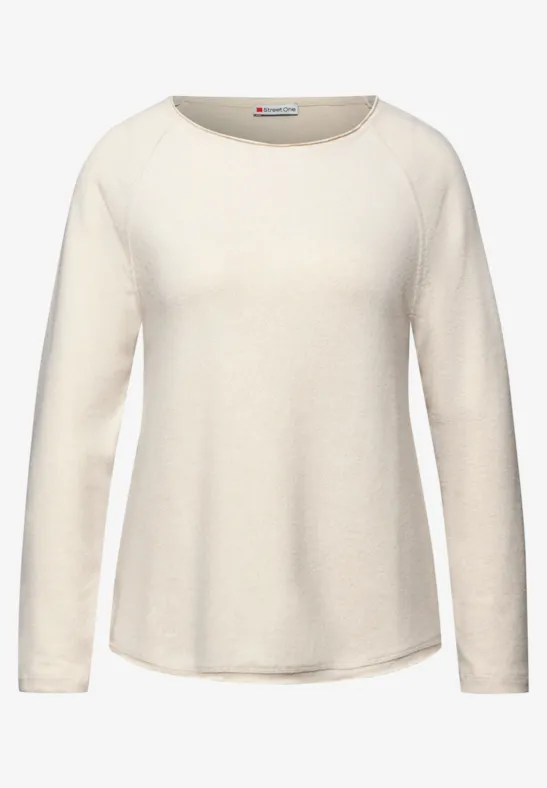 T-shirt doux mélangé tusk cream mel.