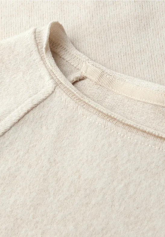 T-shirt doux mélangé tusk cream mel.