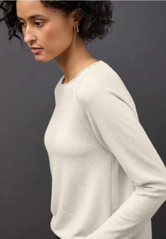 T-shirt doux mélangé tusk cream mel.