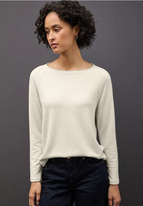 T-shirt doux mélangé tusk cream mel.