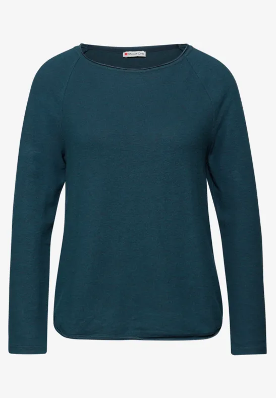 Zacht gemêleerd shirt tide blue