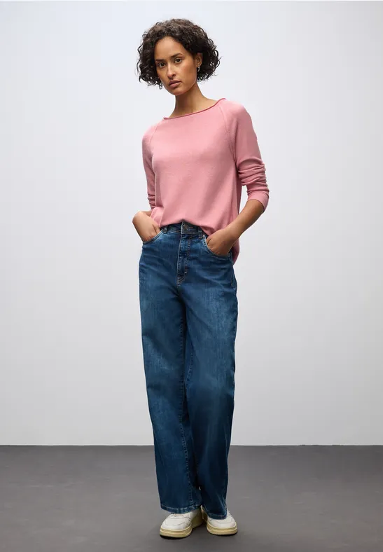 T-shirt doux mélangé almond coral mel.