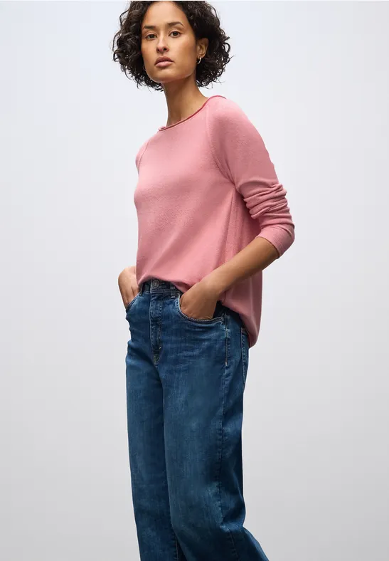 T-shirt doux mélangé almond coral mel.
