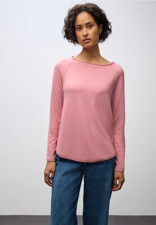 T-shirt doux mélangé almond coral mel.