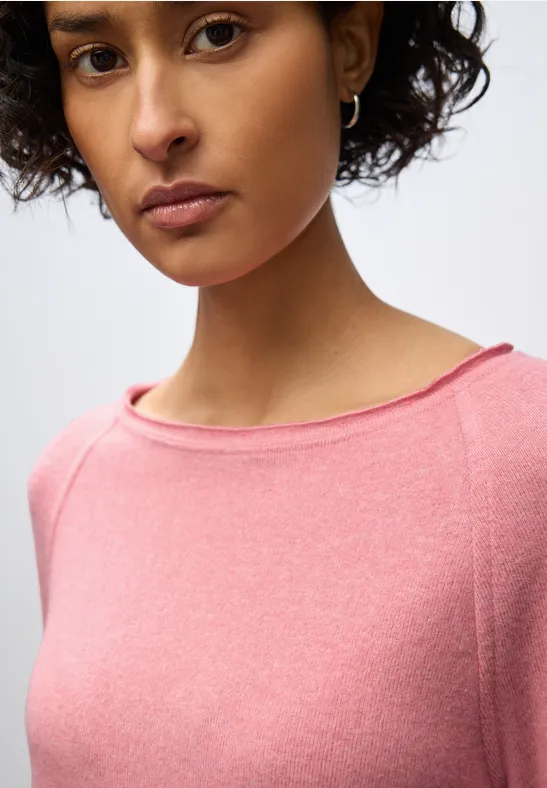 T-shirt doux mélangé almond coral mel.