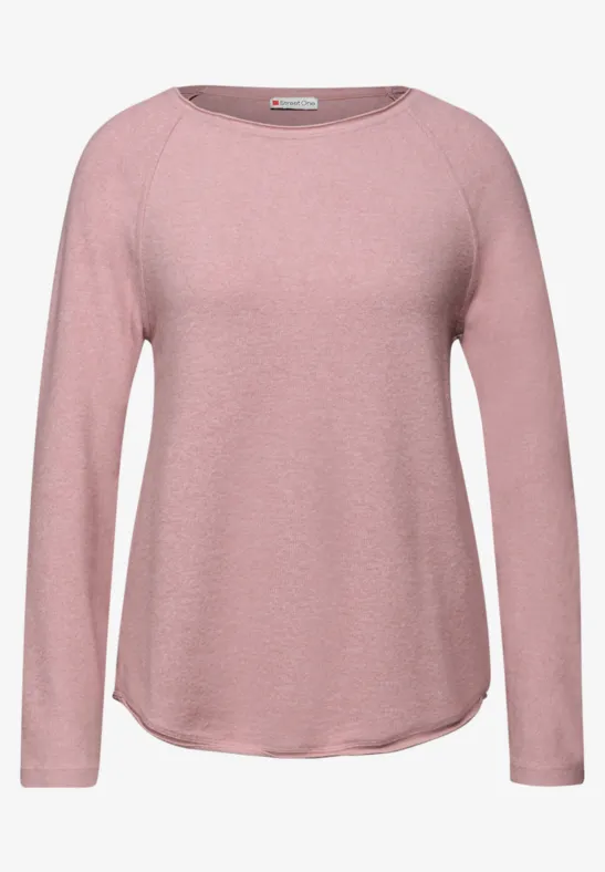 T-shirt doux mélangé powder pink mel.