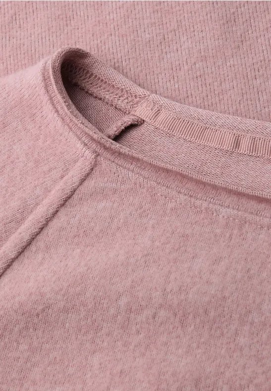 T-shirt doux mélangé powder pink mel.