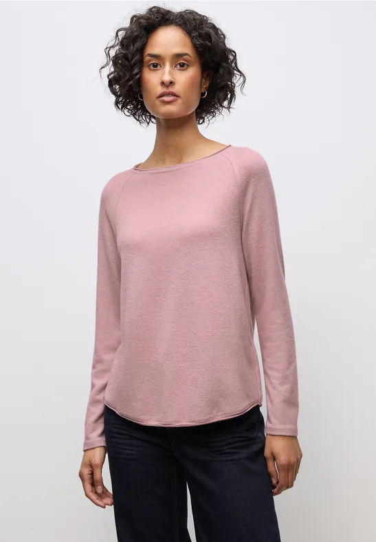 T-shirt doux mélangé powder pink mel.