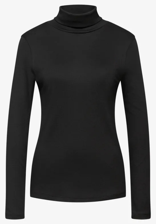 Basic shirt met coltrui Black