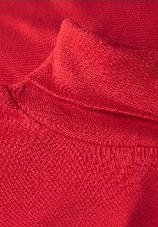 Basic shirt met coltrui racing red