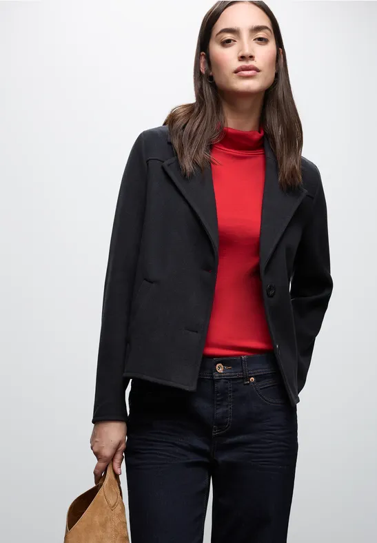 Basic shirt met coltrui racing red