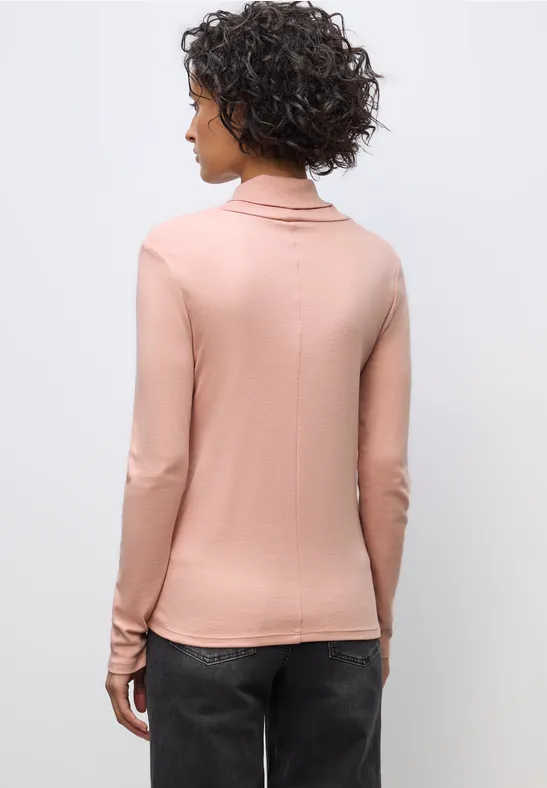 Basic shirt met coltrui faded rose