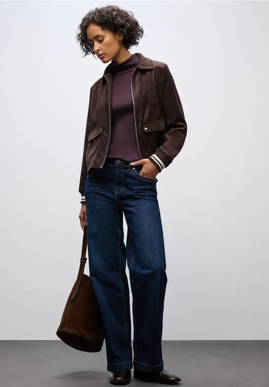 Basic shirt met coltrui Jazz Berry