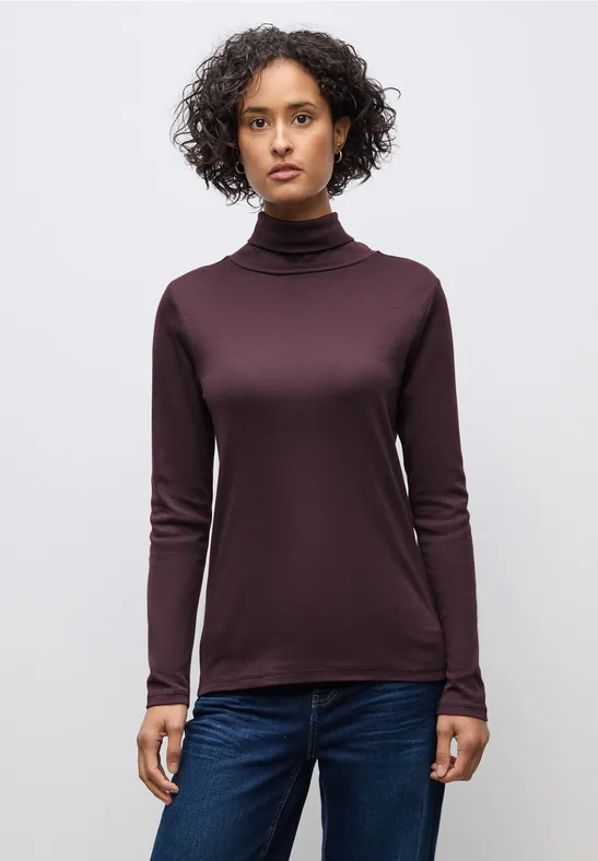 Basic shirt met coltrui Jazz Berry