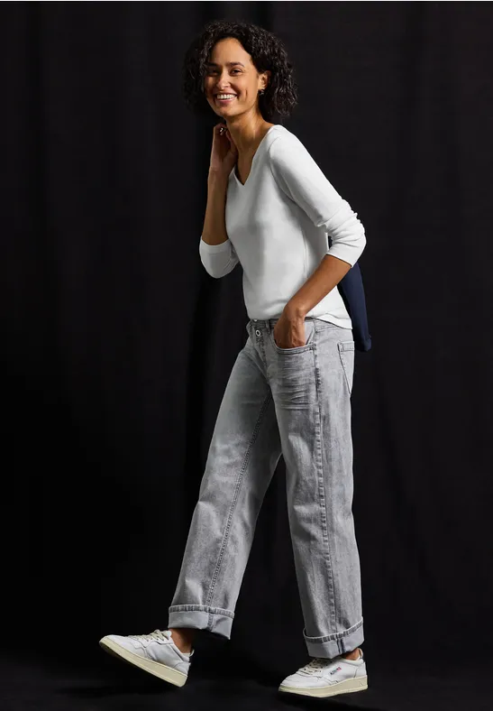 Shirt met carrée halslijn White