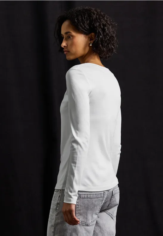 Shirt met carrée halslijn White