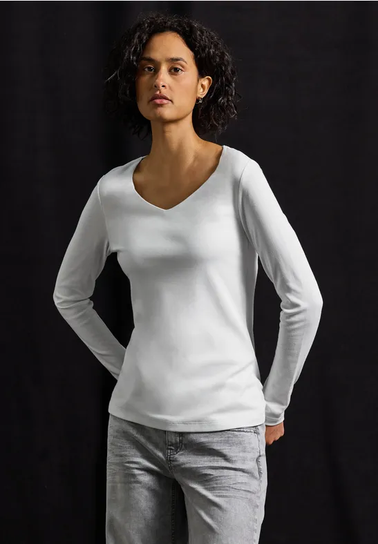 Shirt met carrée halslijn White