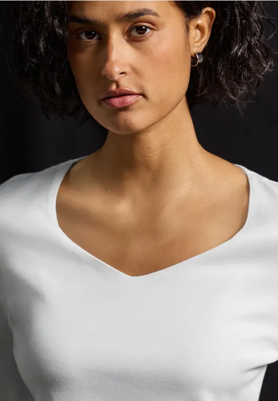 Shirt met carrée halslijn White