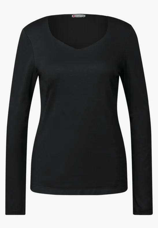 Shirt met carrée halslijn Black