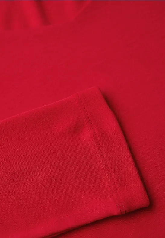 Shirt met carrée halslijn racing red