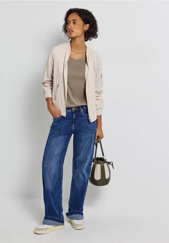 Shirt mit Carrée Ausschnitt bark brown